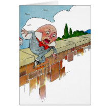 Illustration vintage de comptine de Humpty Dumpty Cartes De Vœux