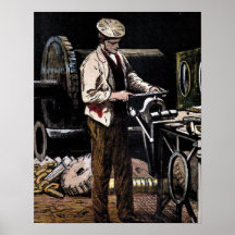 "Illustration vintage de l'ingénieur" Posters