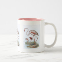 Illustration vintage d'oiseau de flamant mug à café