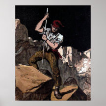 "Illustration vintage du mineur" Poster