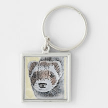 Image mignonne de furet porte-clé