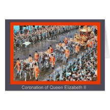 Image vintage de reproduction, car de couronnement cartes de vœux