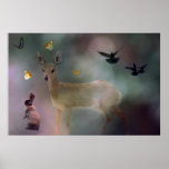 Imaginaire de la forêt d'un enfant posters