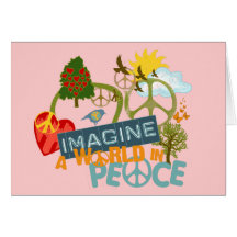 Imaginez la paix du monde cartes de vœux