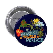 Imaginez un monde dans la paix pin's