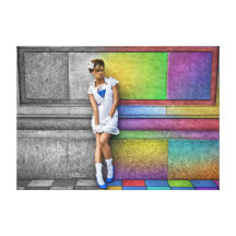 In een Stad van de Regenboog Canvas Print