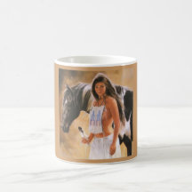 Indienne et cheval tasse à café