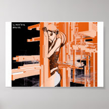 industrieel sinaasappel posters
