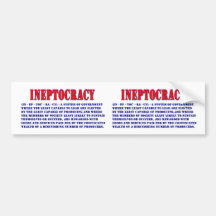 INEPTOCRACY DEFINITIE BUMPERSTICKER