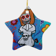 Infirmière de Dia de los Muertos Sweet Décorations Pour Sapins De Noël