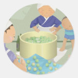 Ingelegde pruimen ronde sticker