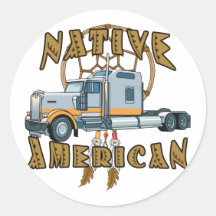 Inheemse Amerikaanse Vrachtwagenchauffeur Stickers