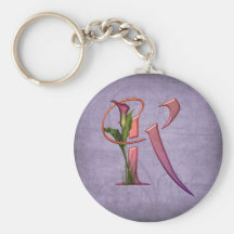 Initiale colorée K de calla Porte-clef