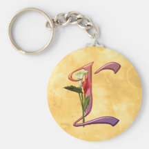 Initiale colorée L de calla Porte-clés