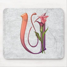 Initiale colorée U de calla Tapis De Souris