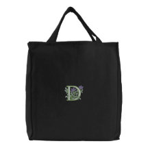 Initiale D de monogramme de fleur Sacs Brodés