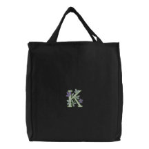 Initiale K de monogramme de fleur Sacs En Toile