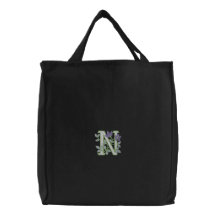 Initiale N de monogramme de fleur Sacs