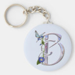 Initiale précieuse B de papillon Porte-clef