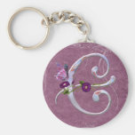 Initiale précieuse C de papillon Porte-clefs