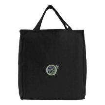 Initiale Q de monogramme de fleur Sacs De Toile