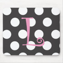 Initiale rose-clair noire pointillée "L " de Mouse