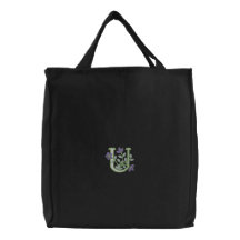 Initiale U de monogramme de fleur Sacs De Toile
