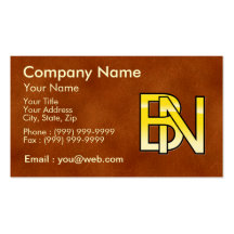initiales  B et N en or sur fond de cuir Cartes De Visite Professionnelles
