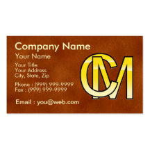 initiales  C et M en or Carte De Visite