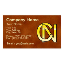 initiales  C et N en or Carte De Visite