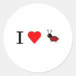 Insectes de dame du coeur I Adhésif Rond