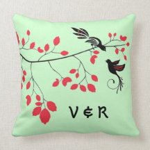 Inséparables avec des monogrammes coussin