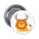 Insigne Antlered de bouton de lion de bande dessin badges publicitaires