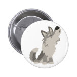 Insigne mignon de bouton de loup de bande dessinée badges publicitaires