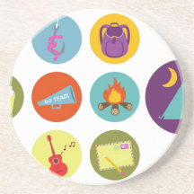 Insignes de camping dessous de verres