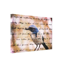 Inspiration bleue d'oiseau impressions sur toile