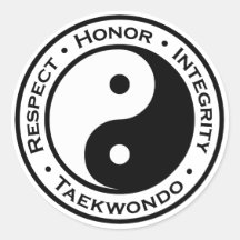 Intégrité le Taekwondo d'honneur de respect Autocollants Ronds