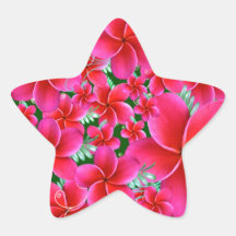 Intense Roze Bloemen Stervormige Stickers
