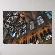 Intérieur de Notre Dame Affiche