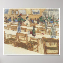 Intérieur d'un restaurant, Vincent van Gogh Affiche