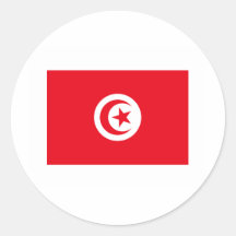 International de DRAPEAU de la Tunisie Adhésif Rond