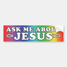 Interrogez-moi au sujet de Jésus Autocollants Pour Voiture