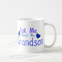 Interrogez-moi au sujet de mon petit-fils ! tasse à café