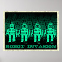 invasion vintage de robot posters