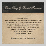 Invitati l'épousant noir de mâle en bronze et blan invitations