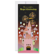 Invitation 029 d'anniversaire d'enfants : Château 
