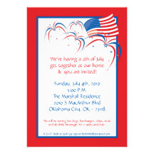 invitation 4 juillet de barbecue de la partie 5x7 