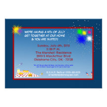 invitation 4 juillet de barbecue de la partie 5x7 