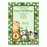 INVITATION 5x7 d'ANNIVERSAIRE de safari de jungle 