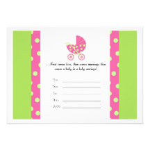 Invitation 5x7 de fille de voiture d'enfant